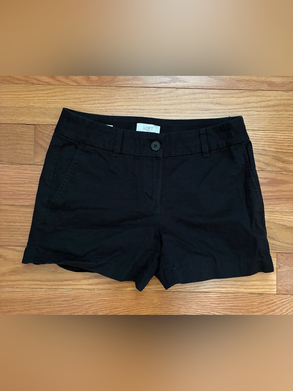 LOFT Outlet Black Cotton Blend Shorts 4 inch Size 0